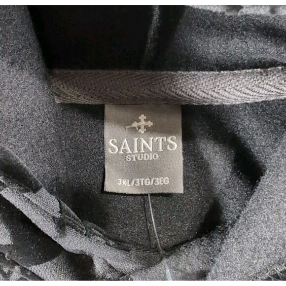 Saints Studio Men’s 3XL Black Pullover Hoodie Subdued Unique Asian Dragons Print - Picture 6 of 8